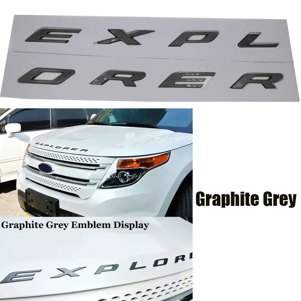 US SELLER!Chrome Graphite Hood Emblem Letters Fits 15/16/17 Ford Explorer Sport