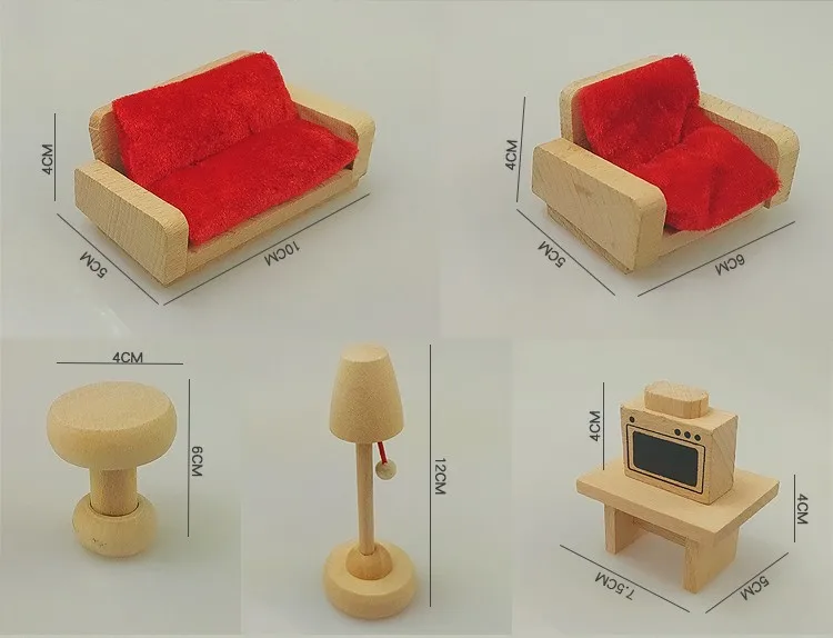 Традиционные деревянные игрушки мини деревянная мебель игрушки куклы для кукольного домика украшение дома Безопасность без масляной краски ролевые игры Новинка подарки