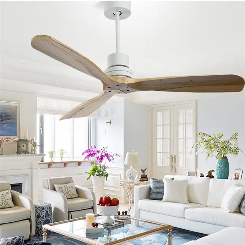 42 52 Inch Nordic Industrial Ceiling Fan Wood Without Light