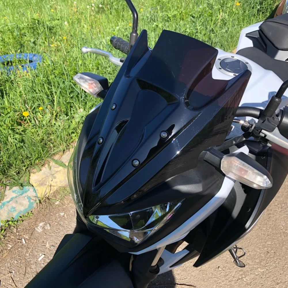 

Motorcycle Windshield WindScreen Screen For 2013 2014 2015 2016 2017 Kawasaki Z250 Z300 Z 250 300 Black Smoke