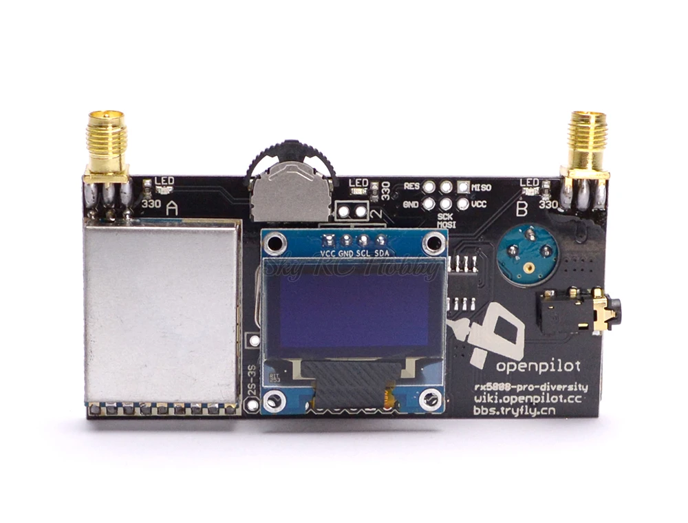 Приемник RX5808 Pro 5 8G 40CH разнообразие FPV с OLED дисплеем/4 листовой Клевер AV передача RHCP