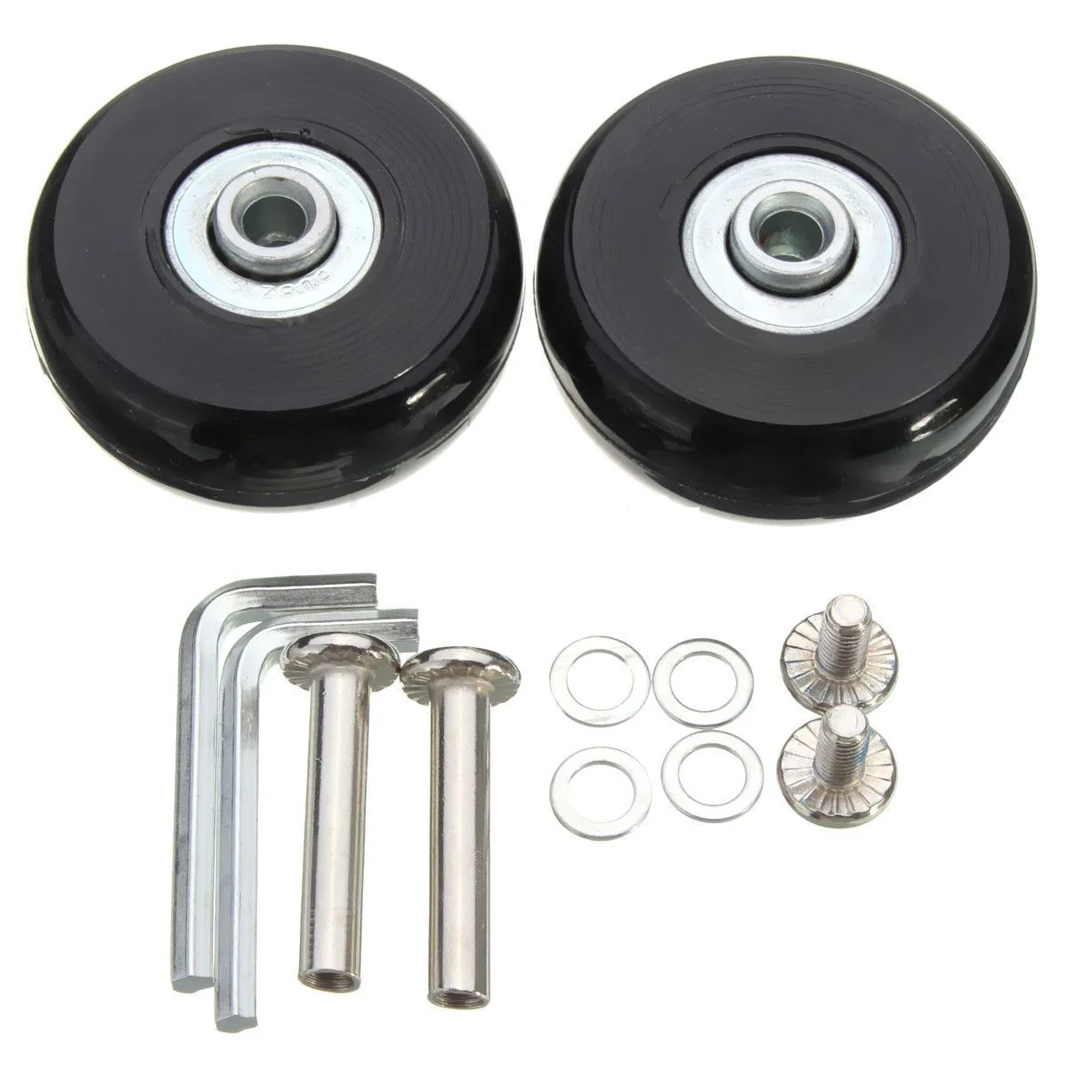 2 Set Newest Hot Black Luggage Suitcase Replacement Wheels Repair OD 50 mm Axles Deluxe