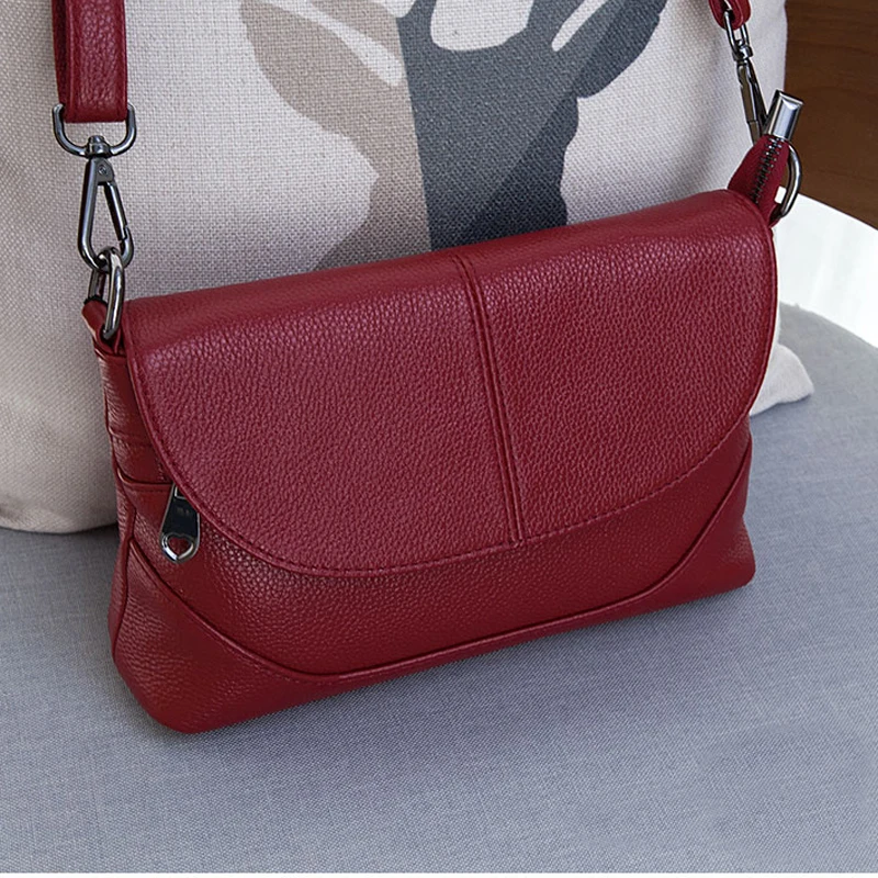  2019 New Genuine Leather Messenger Bags for Women Small Crossbody Bag Female Lady Shoulder Bags Day - 32873573964