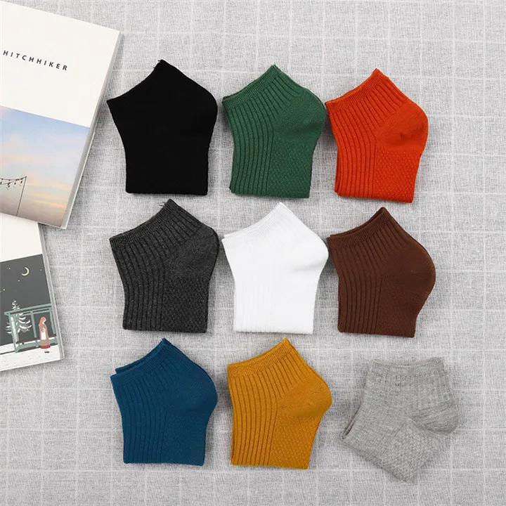 5 Multi Styles Stripe Breathable Men Socks Seasons Cotton Women Socks Middle Tube Weat-Absorbing Sports Short Men's Stock