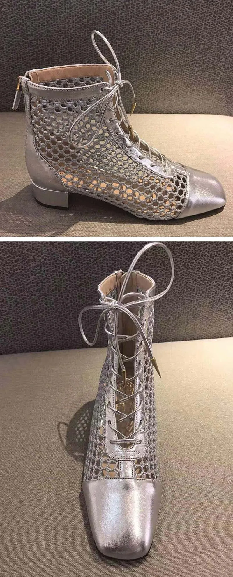 Модные женские ботильоны; обувь из сетчатого материала; пикантные женские туфли-лодочки на платформе и высоком каблуке; женская обувь на шнуровке; aa1005