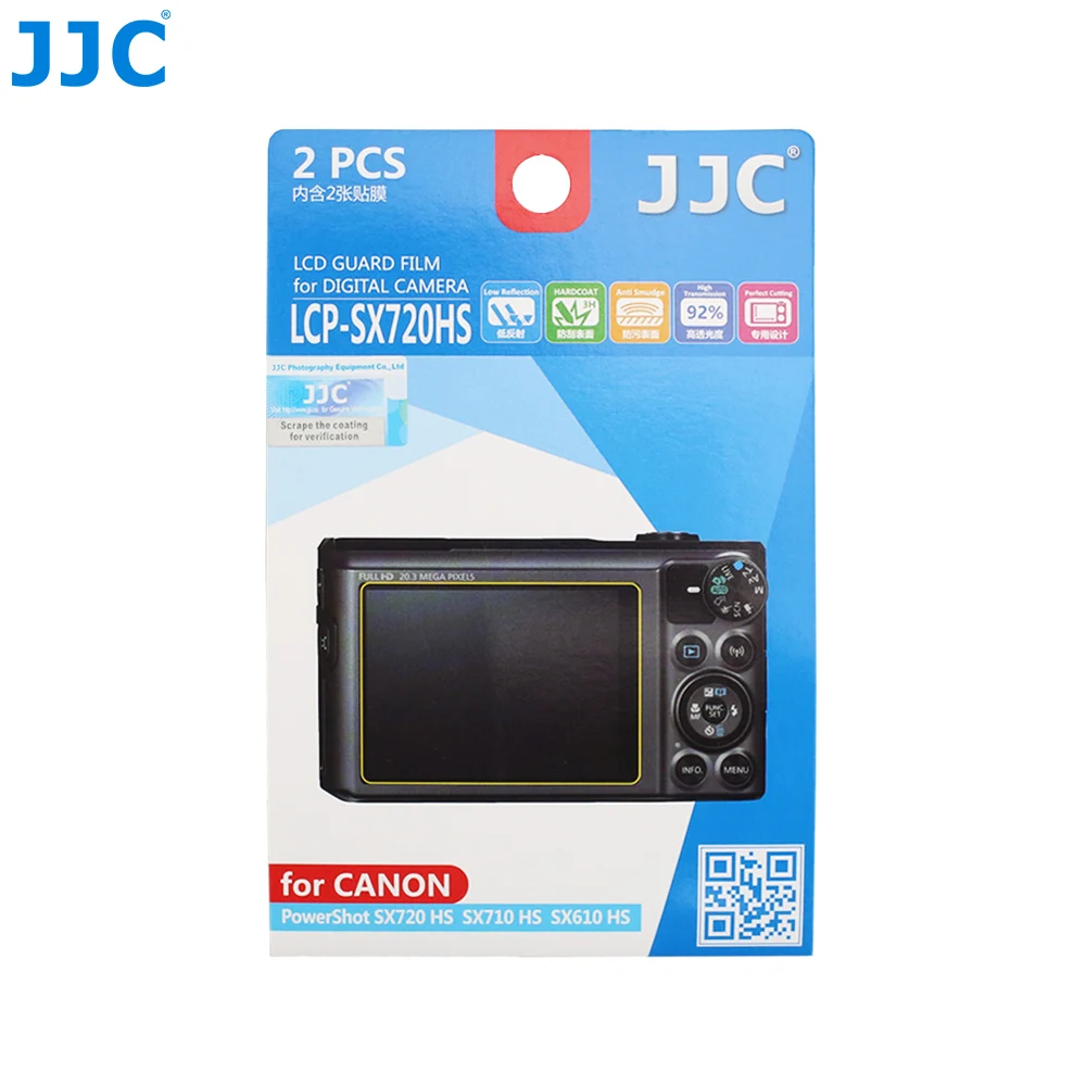 

JJC LCP-SX720HS LCD Guard Film Screen Protector (2 Kits) for Canon SX720 HS/SX710 HS/SX610 HS/SX620 HS