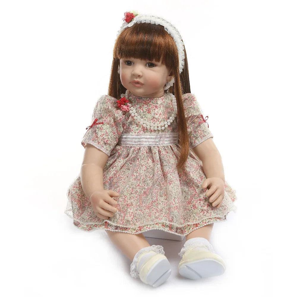 

60cm Silicone Reborn Toddler Baby Doll Toys vinyl Princess Girl Alive Bebe Girls reborn Boneca Brinquedos child gift NPK DOLL