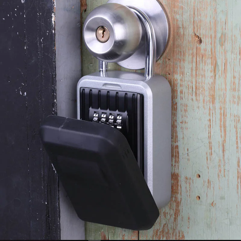 

Key Storage Lock Box with 4-Digit Combination Hanging Key Safe Box for Indoor Outdoor SL@88