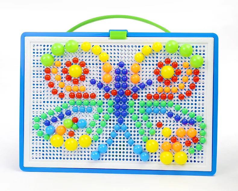 

296pcs children's mushroom nail Building Blocks combination spell board 1-2-3 years old 4-5 years old children's toys