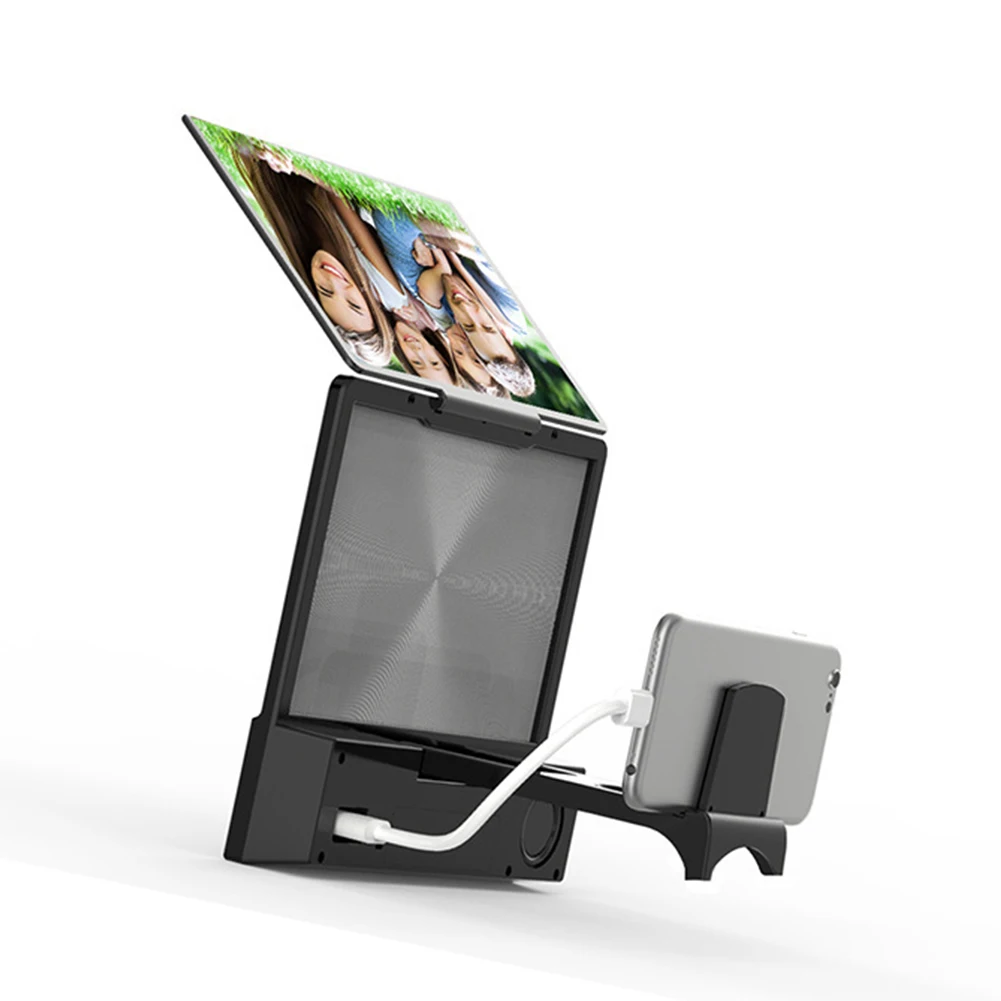 

Display Bracket Desktop Holder Home Universal Screen Magnifier Foldable With Speaker 3D HD Enlarged Stand Amplifier Mobile Phone
