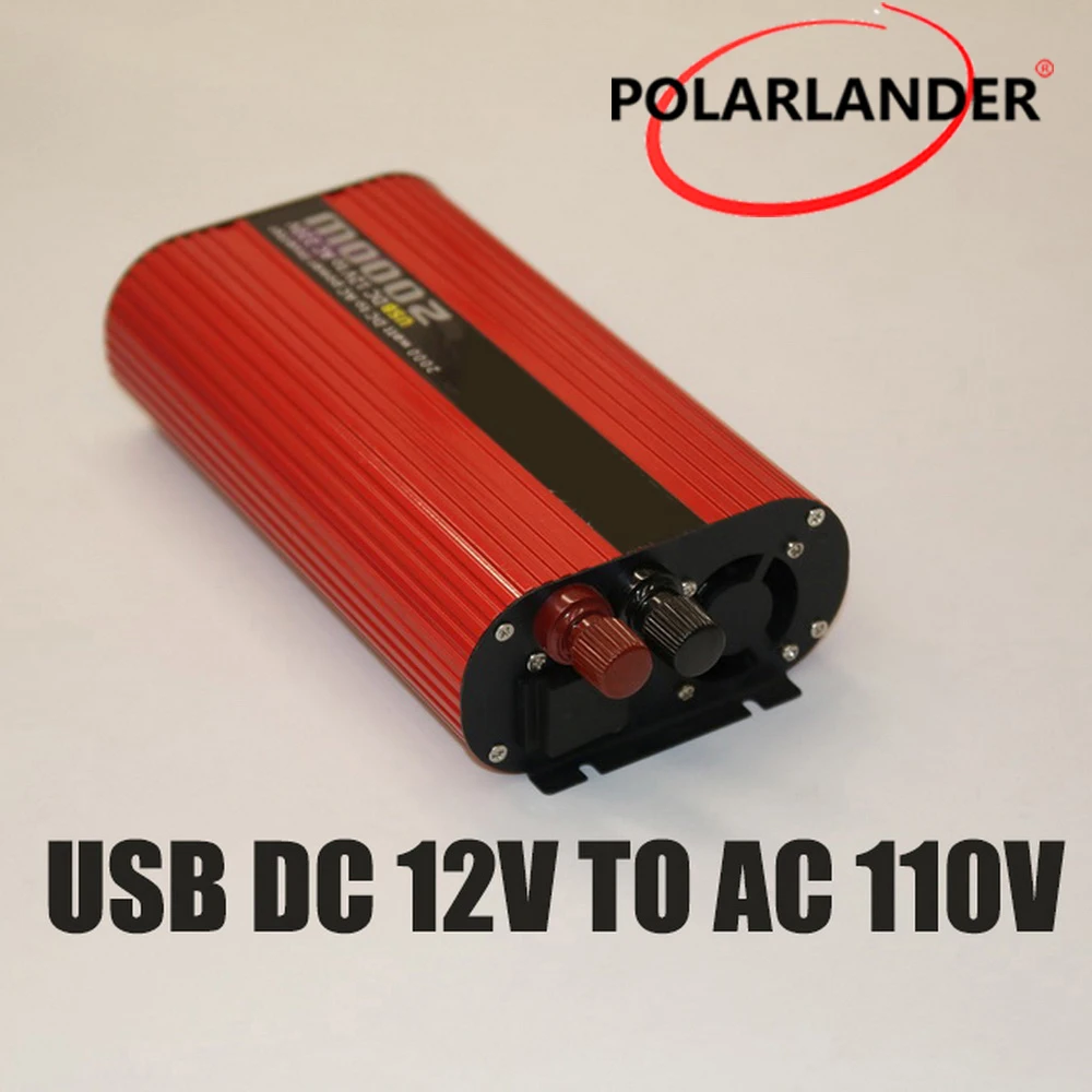 Polarlander двойной автомобильный преобразователь напряжения c usb-выходом 12 В/24 В 110 В/220 В DC В AC инвертор зарядное устройство Автомобильный выключатель питания 2000 Вт