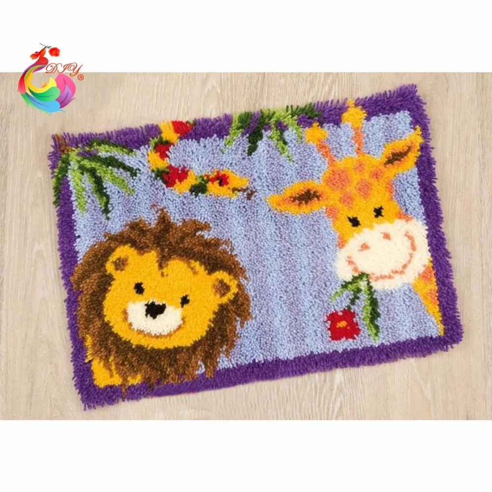 Needlework Latch Hook Rug Kits Carpet Embroidery Patchwork Carpet Stitch Thread Yarn For