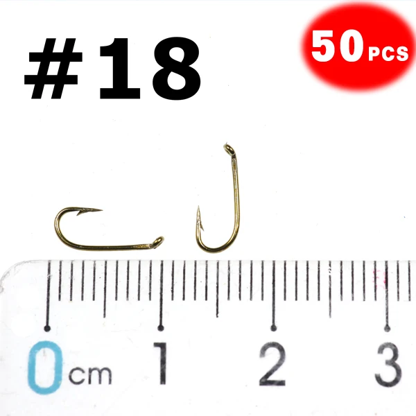 50pcs size 18 Bimoo 50 шт. рыболовный крючок для нахлыстом 2X Крепкий Провод Nymph крюк бронзовая отделка для завязывания мух Материал Размер 8 10 12 14 16 - Цвет: 50pcs size 18