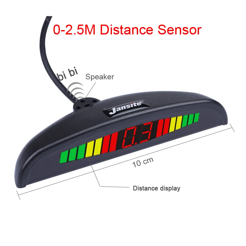 Jansite Universal Car LED Parking Sensor With 4 Sensors Car Reverse Assistance Backup Radar Monitor Detector System Buzzer
