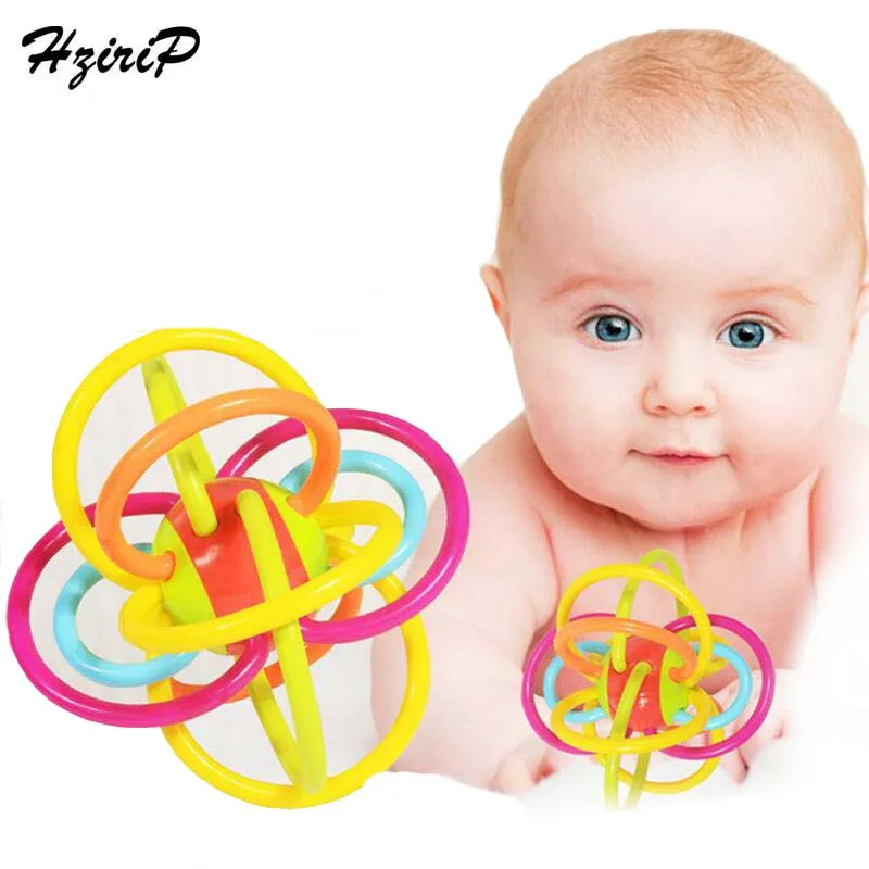 HziriP Newborn Rattles Educational Toys Silicone Fun Cute Grasping