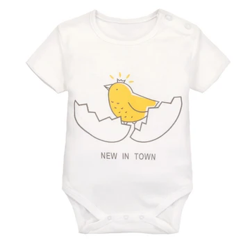 

y436free shipping Baby suits summer new cotton baby clothes short-sleeved triangle jeans shells chicks newborn Bodysuits clothes