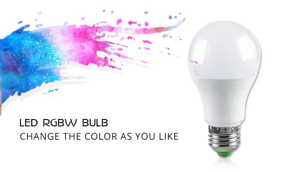 110V 220V E27 RGB LED Bulb Light Dimmable 5W RGB Lampada Changeable Colorful LED Lamp With IR Remote Control+Memory Mode (1)
