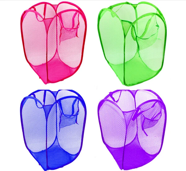 للطي النايلون شبكة تخزين سلة الغسيل سلة الغسيل سلة الملابس القذرة سلة لعب 30*30*48 سنتيمتر