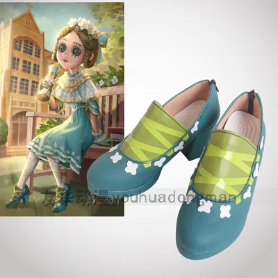 anime game identity v doctors emily dyer yore kawaii shoes women shoes  sweet girl green high heels doctor shoes cosplay