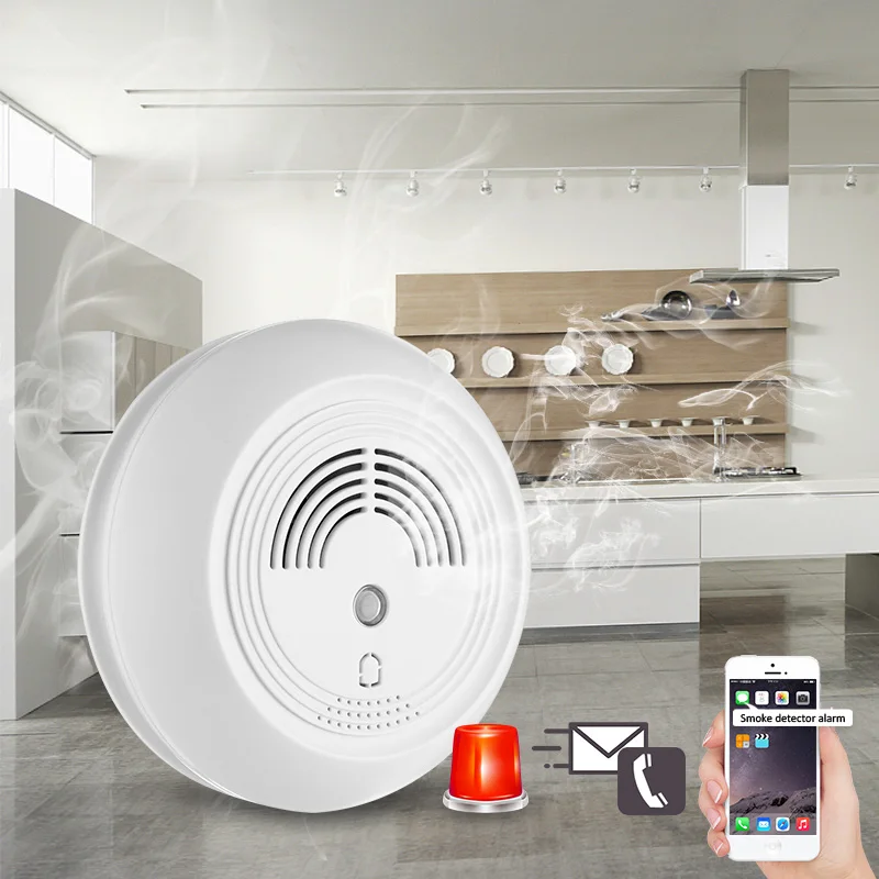 

GSM SMS SIM Card Wireless Smoke Fire Leakage Detector Sensor 433MHz For office home security Alarm System