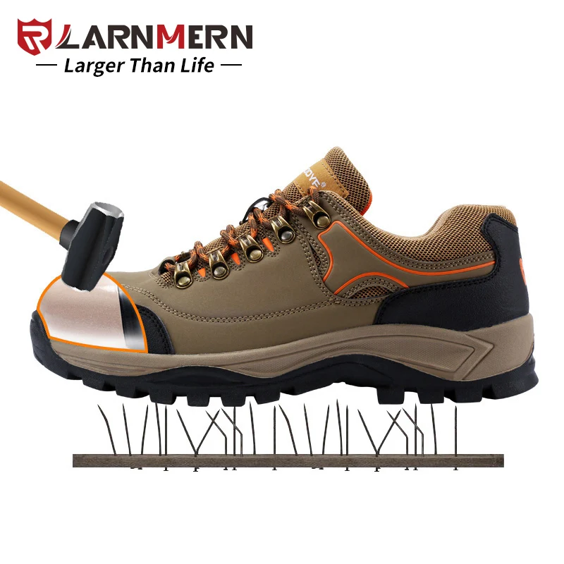 

LARNMERN Men Steel Toe Cap Work Safety Shoes Simple Skid Resistance Outdoor Sneaker Shoes Puncture Proof Footwear