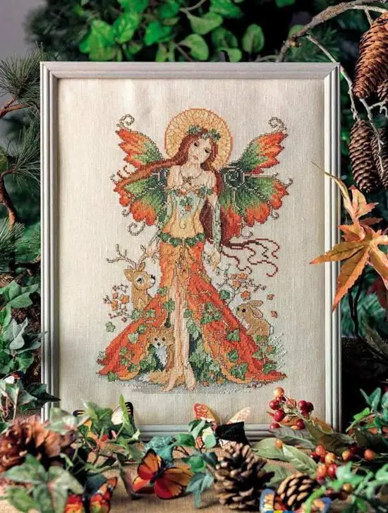 

Top Quality Beautiful Lovely Counted Cross Stitch Kit Autumn Fairy Goddess and Deer Rabbit Bunny Fox Animal