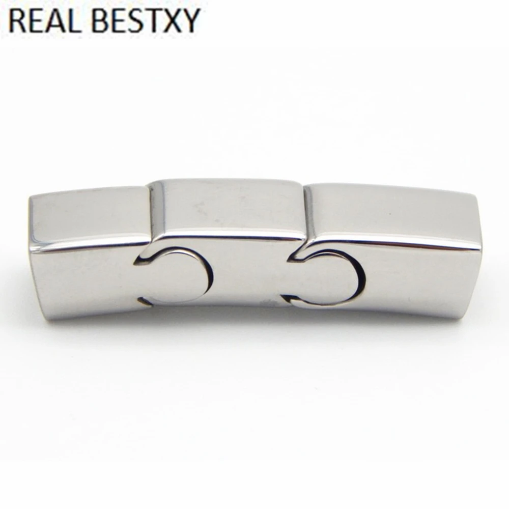 

20pcs/lot hole size 8*5mm Custom logo 316L Stainless Steel Magnetic Clasps For Leather Bracelet Making Magnetic Buckle Accessory