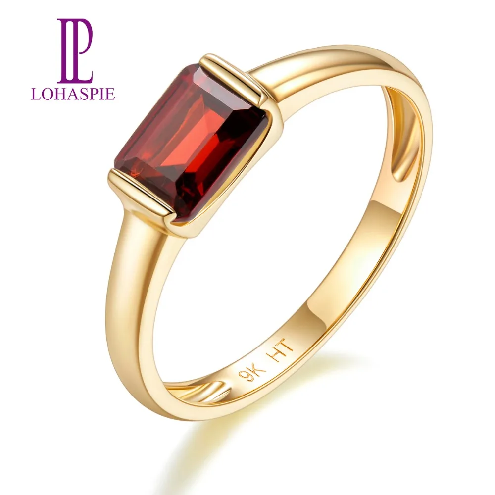 

LP Customized Natural Gemstone Garnet Engagement Ring 9K 10K 14K 18K Yellow Gold Fine Fashion Stone Jewelry For Women's Gift