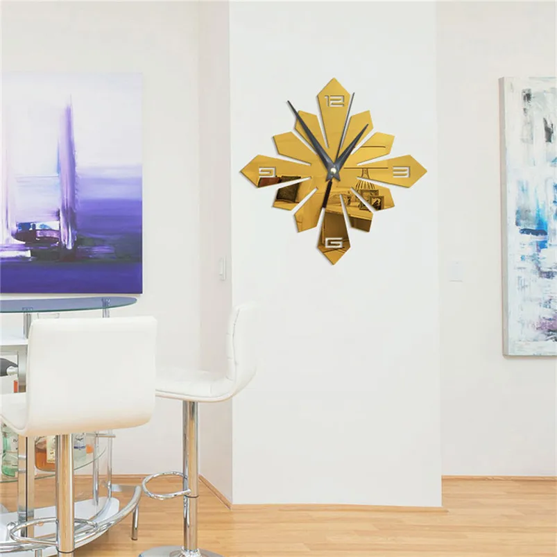 Modern Large DIY Mirror Surface Wall Stickers Art Wall Clock Sticker Home Office Room Decor Muraux Pour Enfants Chambres 40JUL112