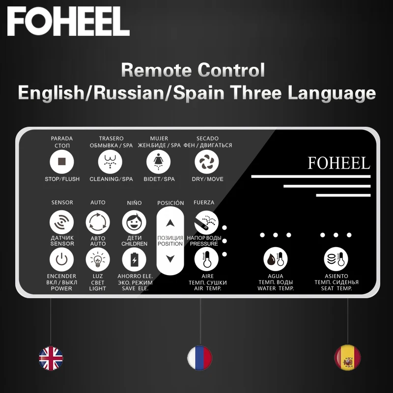 FOHEEL смарт-крышка для унитаза, Электронная Крышка для биде, Унитазы для унитаза, Подогрев сиденья, чистая сухая смарт-крышка для унитаза