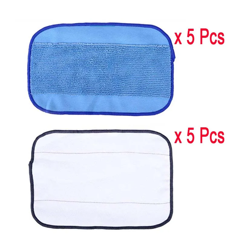 

10 pcs Mixed Microfiber Mopping Cloths 5 wet + 5 dry for iRobot Braava 380 380t 320 Mint 4200 4205 5200 5200C Replacement Parts