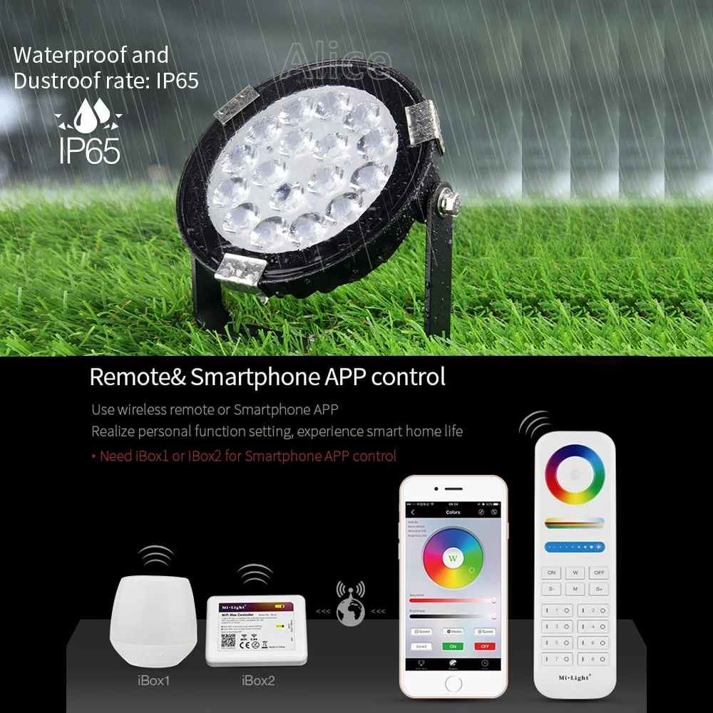 Lâmpadas do Gramado 265 v ip65 À prova Futc02 : Ac86~265v 9w Rgb+cct Led Garden Lamp