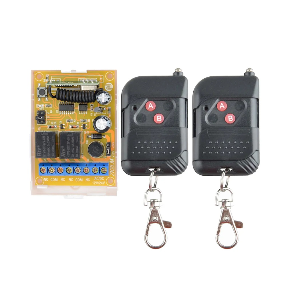 

DC 12V DC 24V RF Wireless Remote Control Lighting Switch System 2 CH Relay Receiver With 4 colors Transmitter For Smart Home