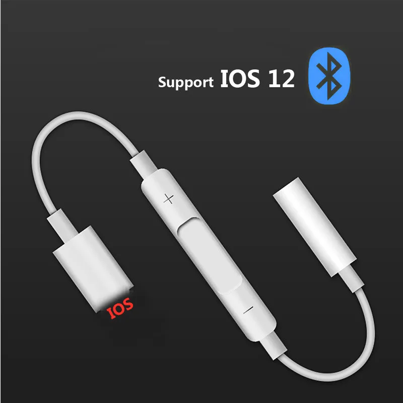Адаптер для наушников Lightning 3 5 мм с Bluetooth аудио конвертером звонков iPhone 6 6S 7 8 plus X XS