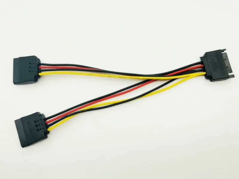 

15Pin SATA Male to 2 Female 15Pin Serial ATA Power HDD Splitter Connector Cables for BTC ETH EOS