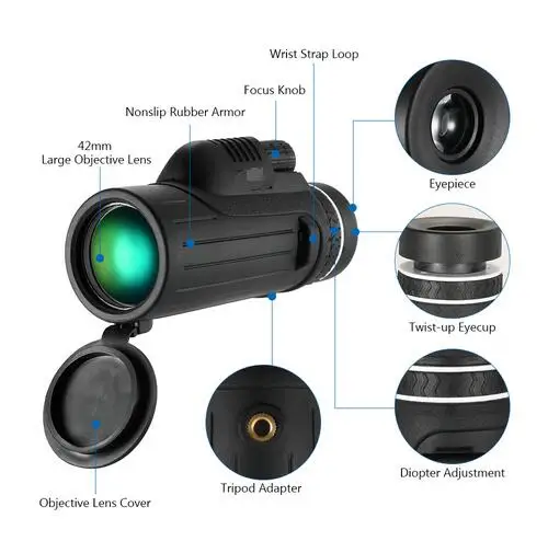 Handheld Monocular BAK 4 Monocular Telescope Powerful