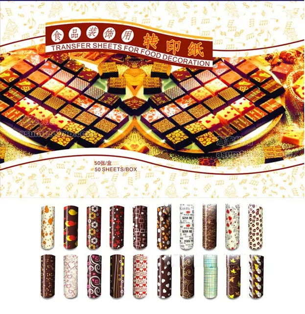 cheap 100 sheets wholesales per box chocolate transfer paper sheets cheap christmas sheets