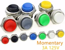 1PCS DS-212 Momentary SPST NO Red/Gray/Green/White/Black/Blue/Yellow Round Cap Push Button Switch AC 125V 3A DS212 1PCS DS-212 Momentary SPST NO Red/Gray/Green/White/Black/Blue/Yellow Round Cap Push Button Switch AC 125V 3A DS212