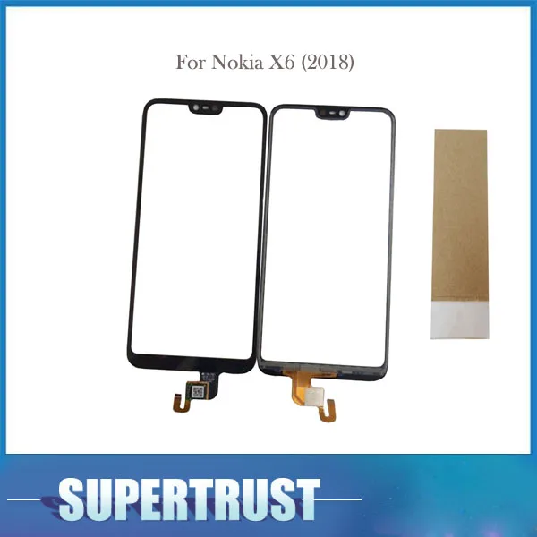 Для Nokia X6 2018 сенсорный экран дигитайзер переднее стекло замена черный цвет с