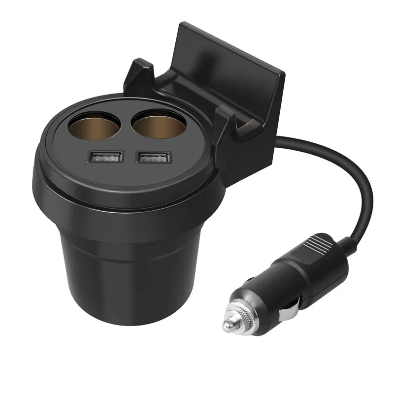 Портативный с 360 Roration держателем двойная чашка USB тип автомобильное зарядное