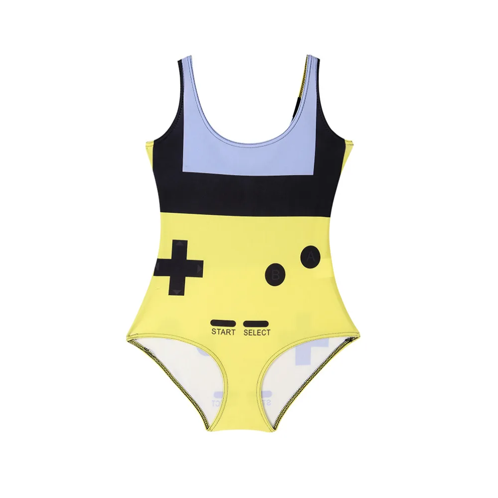 personalizzato hot tankinis set sexy tuta gamer costume da bagno giallo stampa digitale nero swimwear delle donne sst 1051