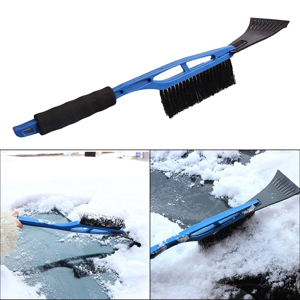 

2-in-1 Ice Scraper With Brush For Car Windshield Snow Remove Frost Broom Cleaner Soft Brush Treatment Protect Car Paint #J