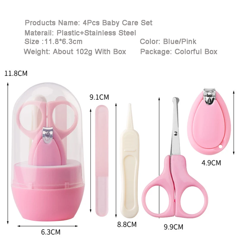 Newborn Baby Healthcare Kits Baby Nail Care Set Infant Nail Clippers Care Set with Rabbit Storage Box for Tools 5Pcs