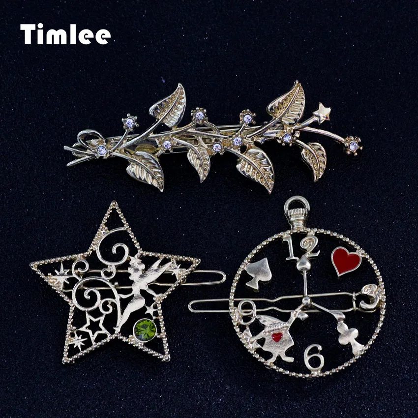 Timlee H132 Бесплатная доставка милый мультфильм звезда лист Стразы часы и