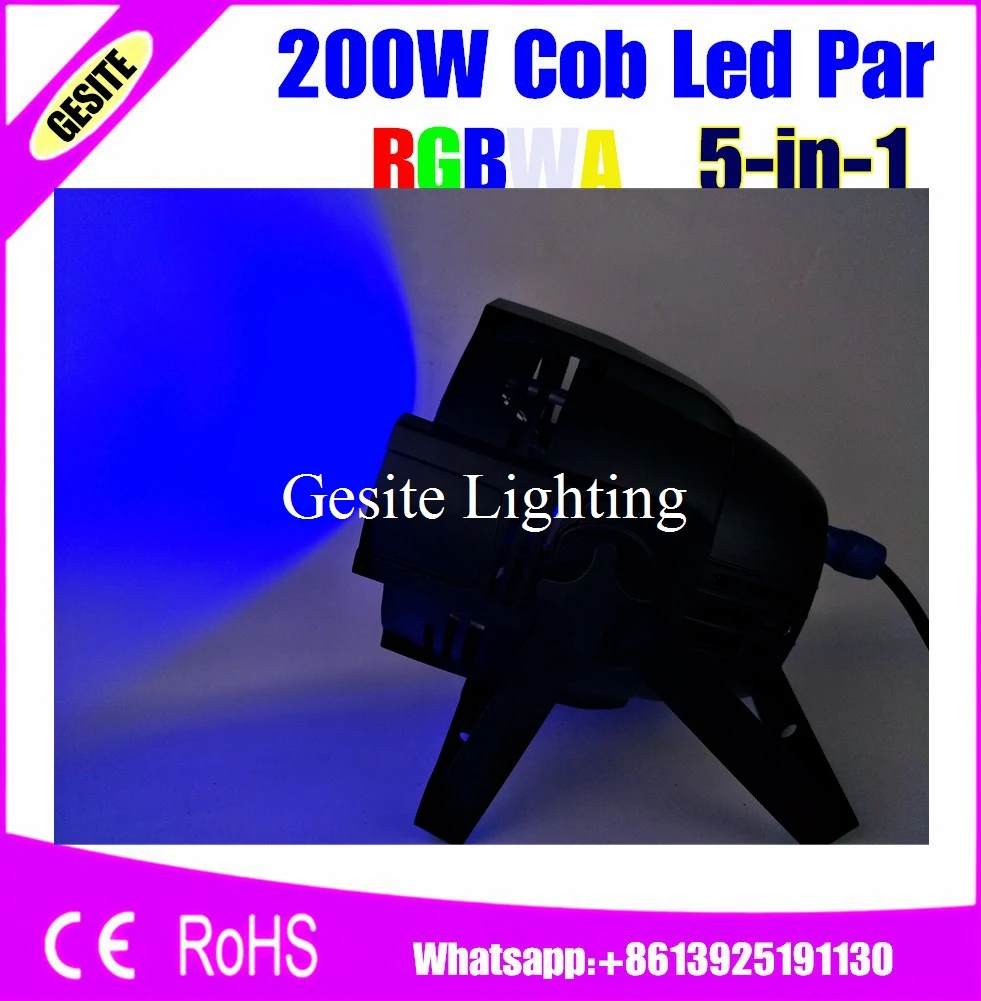 2 шт./лот Высокое качество 200 Вт RGBWA 5 в 1 Par Can led par light dmx cob поверхностное освещение