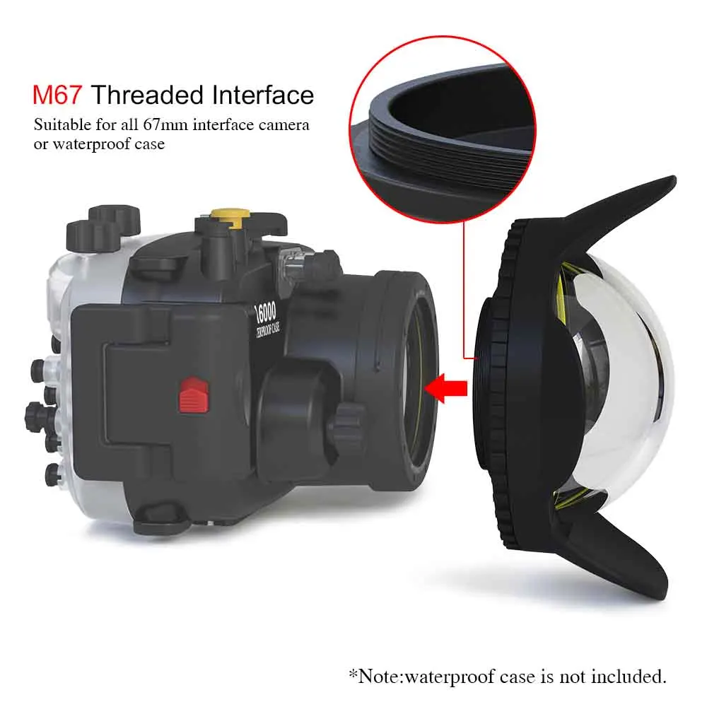 67mm 0.7x Fisheye Wide Angle Wet Correctional Dome