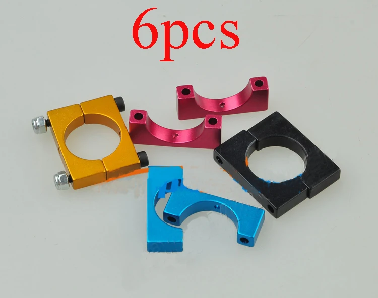 6PCS Aluminum Alloy D12/16/20/25mm Pipe Clamp Tubing Clip Carbon Tube Fixing Connector Joint Adapter for RC UAV Drone DIY Parts
