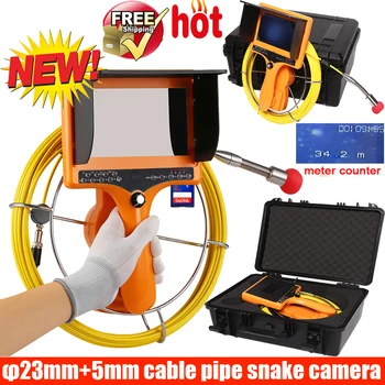 

CCD 600TVL color DVR recorder Endoscope Snake Camera with 5mm Fiber Glass cable Waterproof Pipe Sewer Inspection Camera ABS box