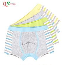2 шт./лот От 4 до 14 лет качество в полоску Детские хлопковые трусы-боксеры для мальчиков трусы Нижнее белье для учеников трусы для мальчиков детская одежда CHU018