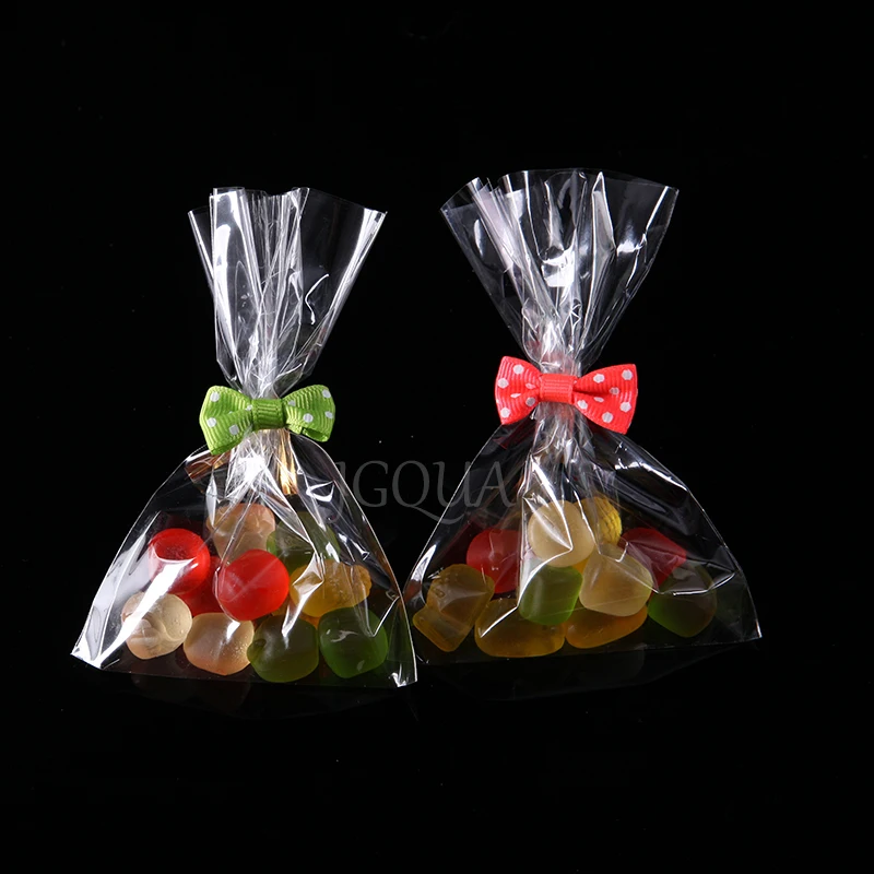 Transparent Flat Open Top Candy Bag OPP Plastic Cellophane Bag Lollipop Packing Cookies Packaging Wedding Party Small Gift Bags